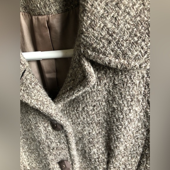French Connection tweed long a-line coat oatmeal taupe - Picture 4 of 4